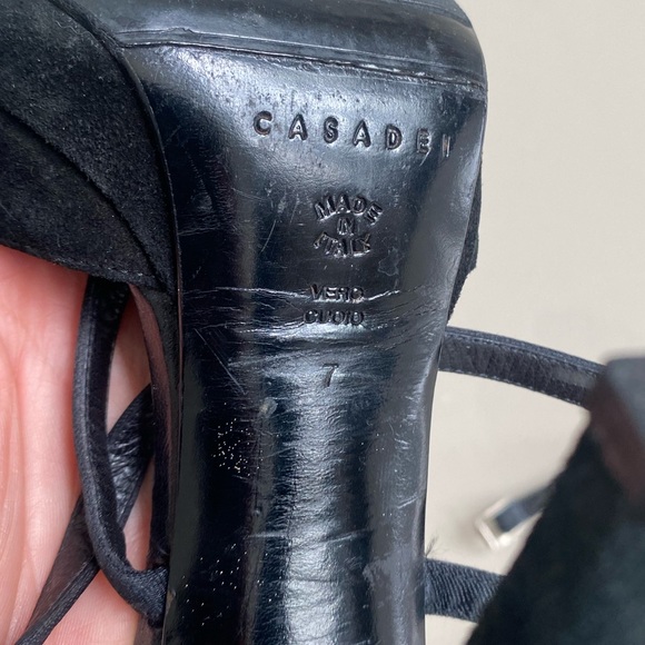 Beautiful CASADEI Suede Platform Heels with Swarovski Crystals Size US 7 - Picture 9 of 12